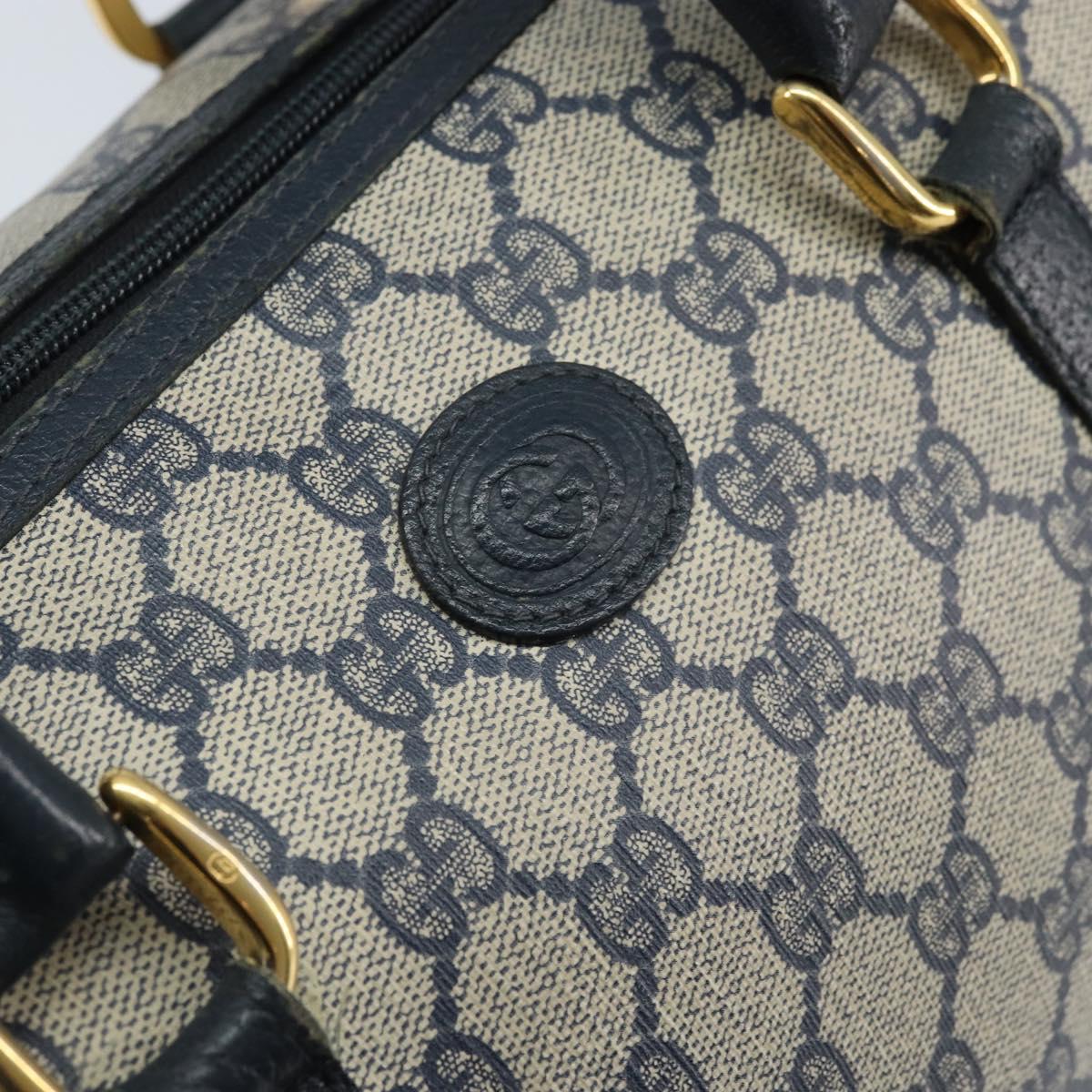 GUCCI GG Supreme Hand Bag PVC Navy Gold 002 39 6842 Auth ep13985