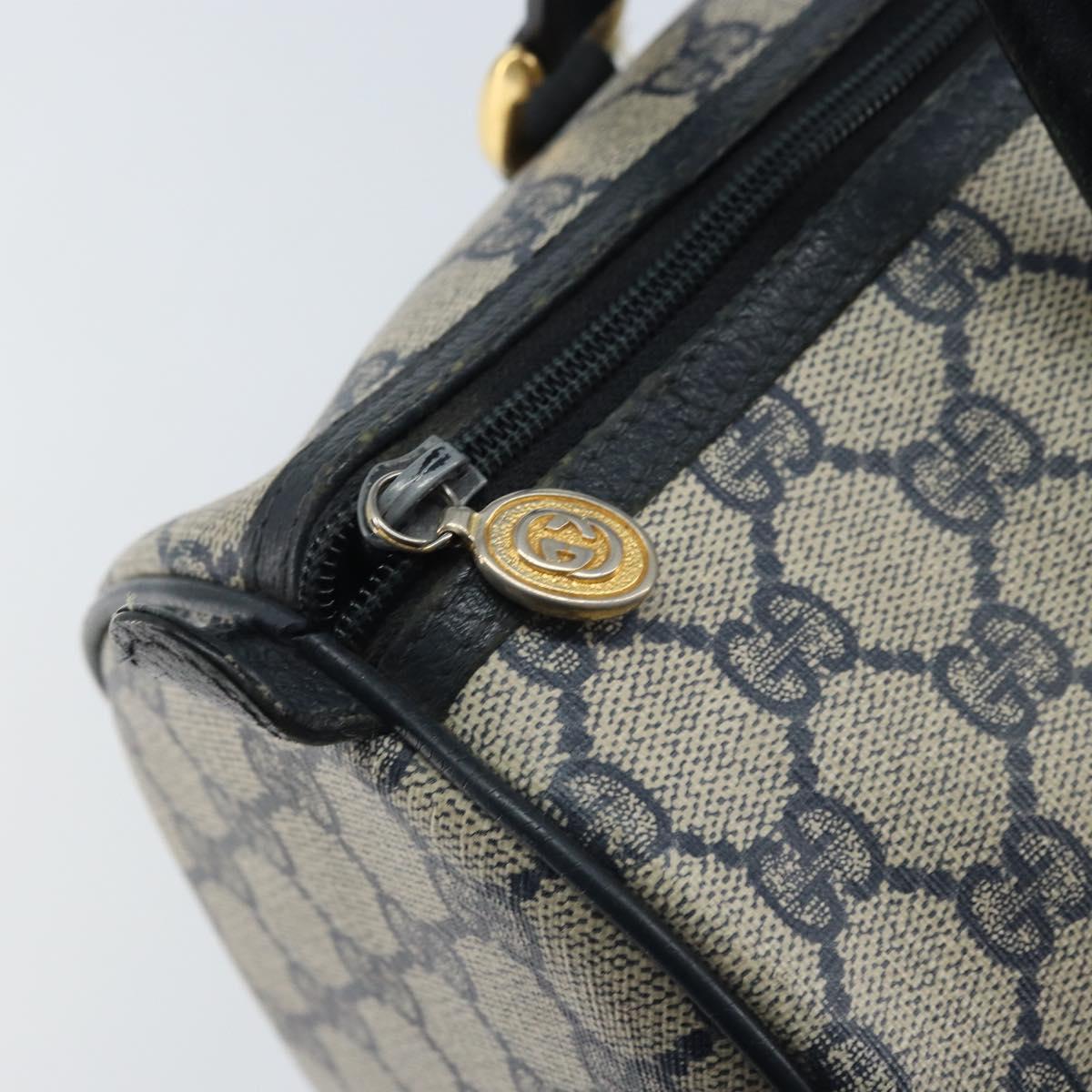 GUCCI GG Supreme Hand Bag PVC Navy Gold 002 39 6842 Auth ep13985