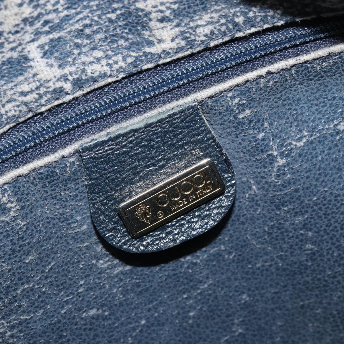 GUCCI GG Supreme Hand Bag PVC Navy Gold 002 39 6842 Auth ep13985