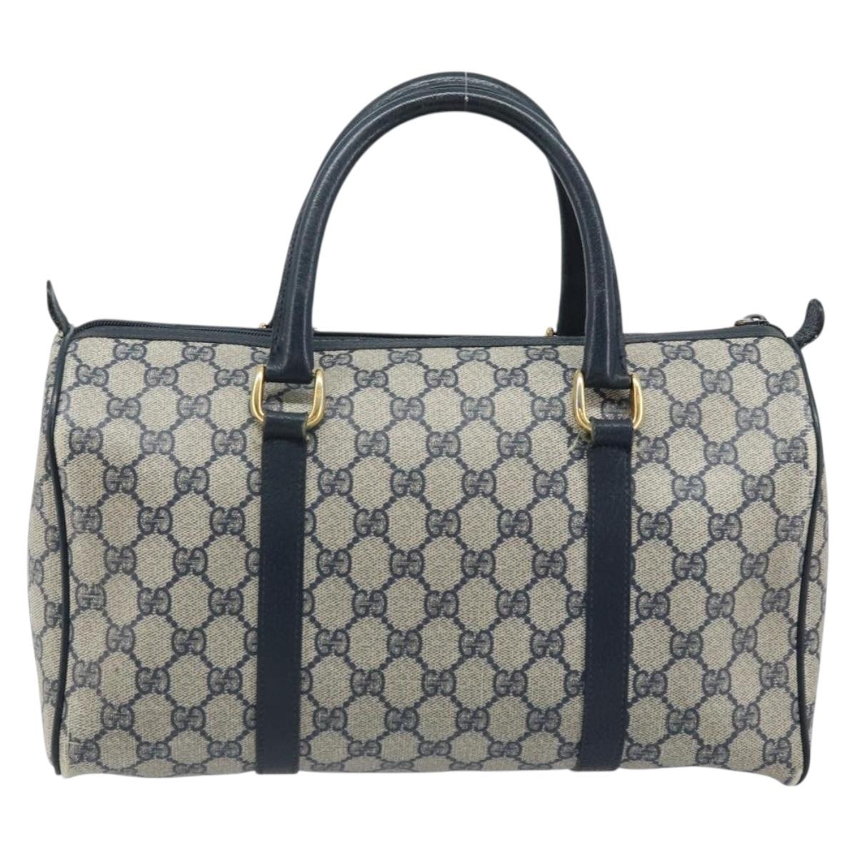 GUCCI GG Supreme Hand Bag PVC Navy Gold 002 39 6842 Auth ep13985