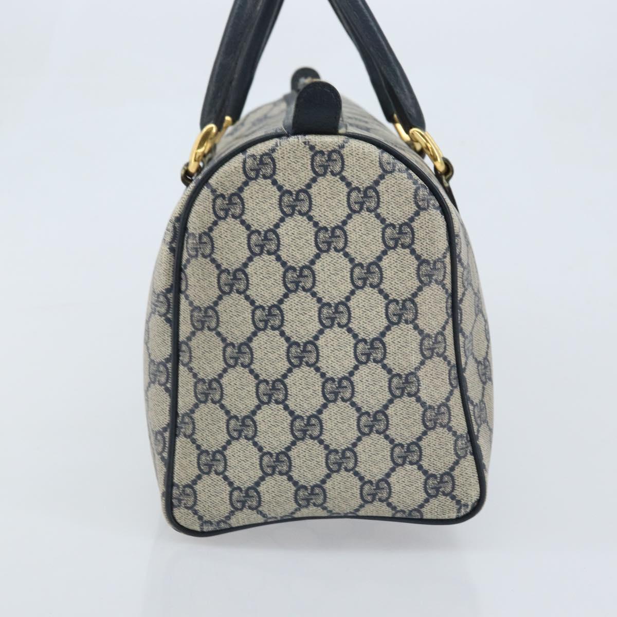 GUCCI GG Supreme Hand Bag PVC Navy Gold 002 39 6842 Auth ep13985