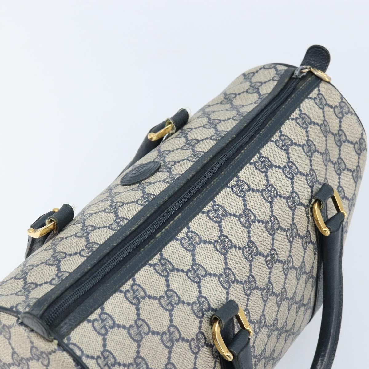 GUCCI GG Supreme Hand Bag PVC Navy Gold 002 39 6842 Auth ep13985