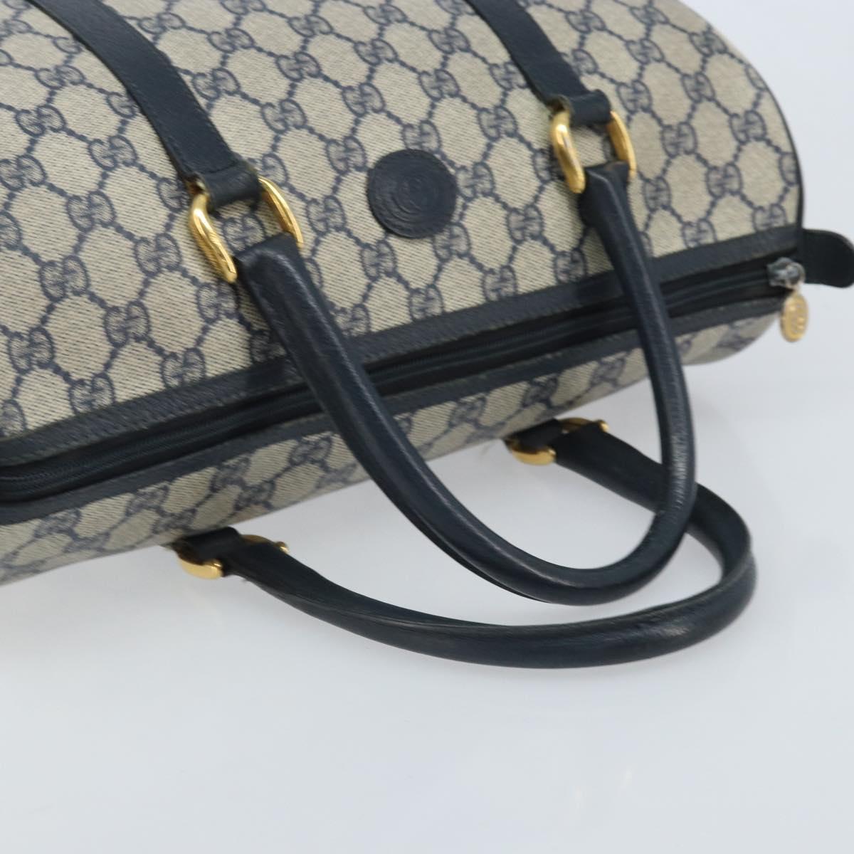 GUCCI GG Supreme Hand Bag PVC Navy Gold 002 39 6842 Auth ep13985