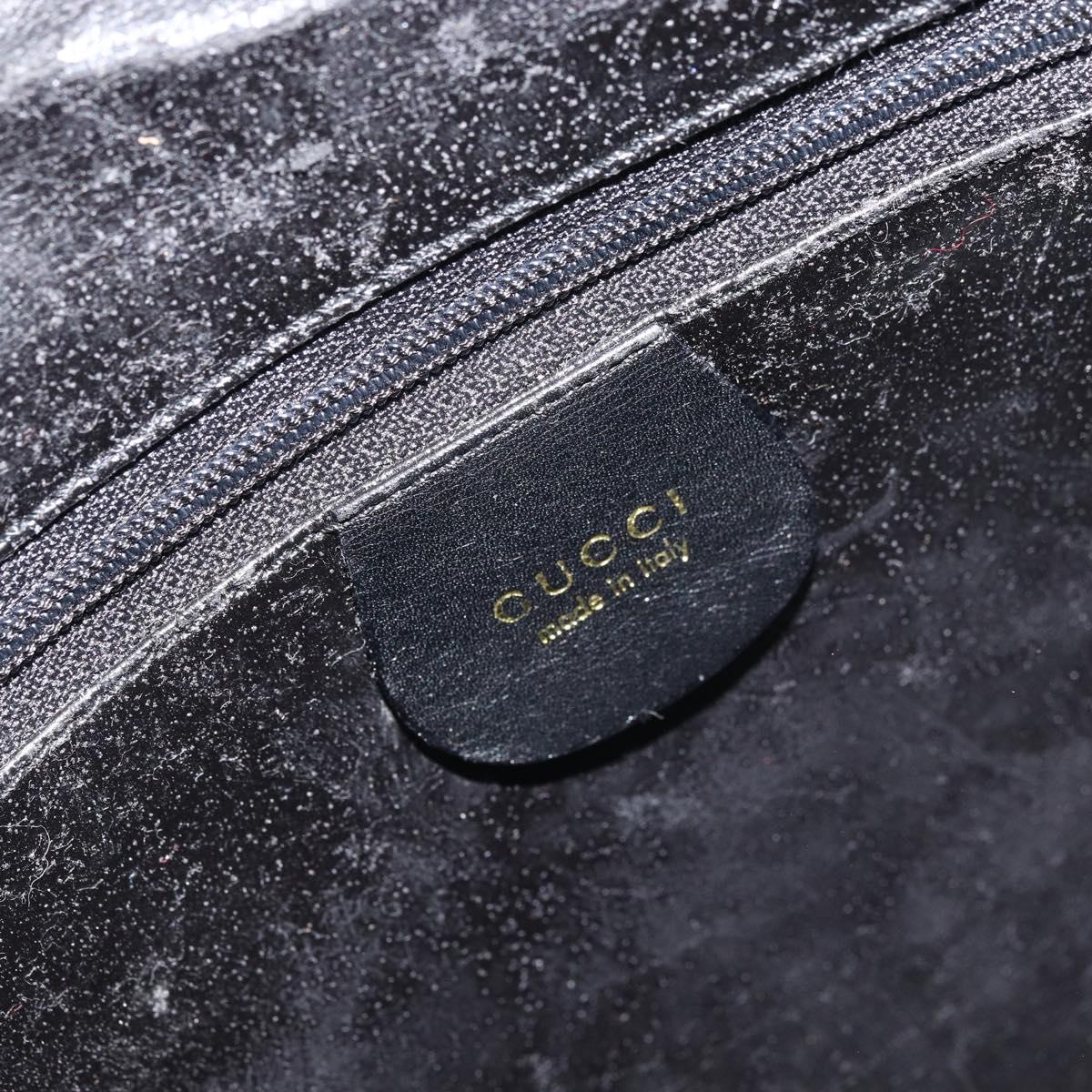 GUCCI Bamboo Hand Bag Leather Black Gold 001 1998 1638 Auth ep13986