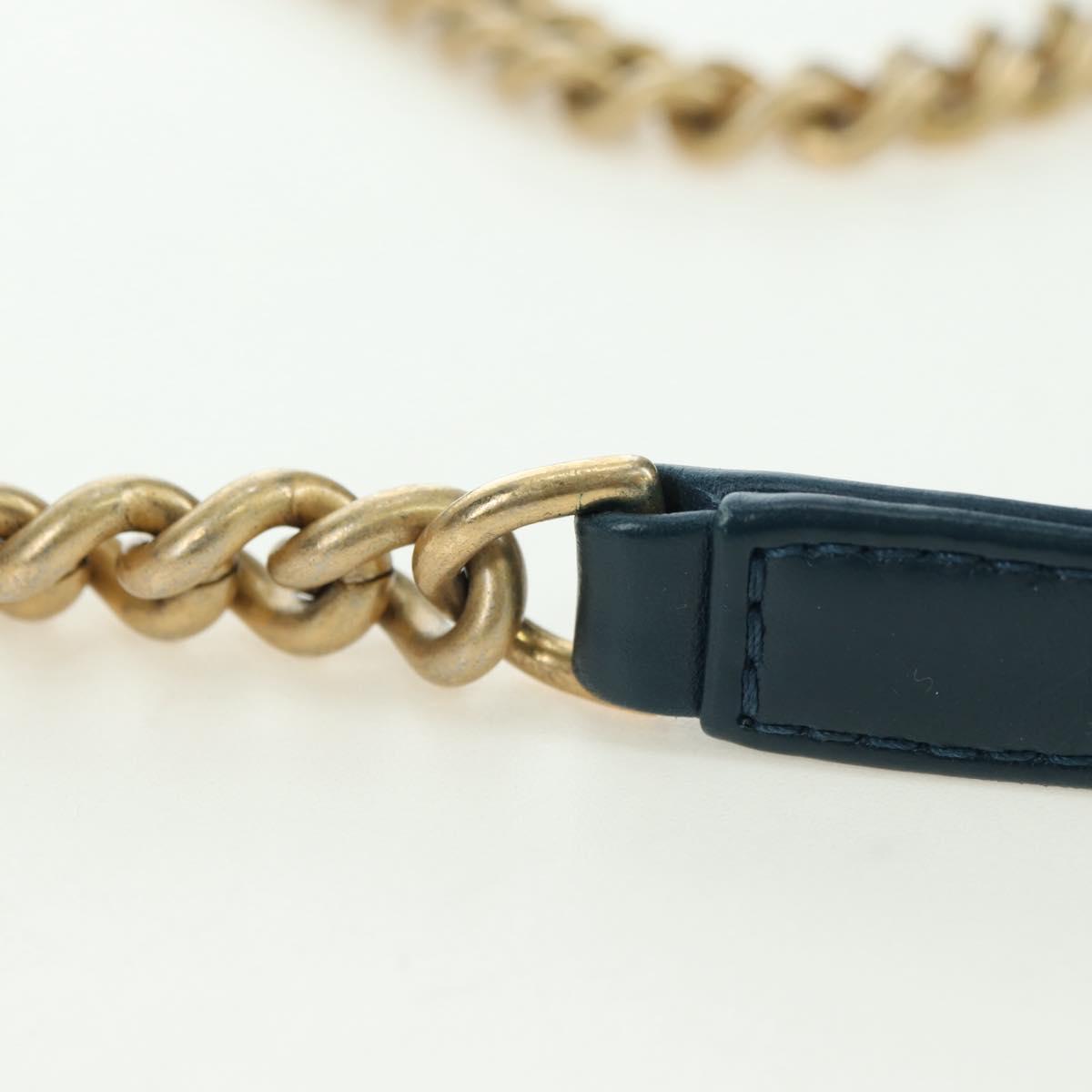 CHANEL Matelasse 23 Chain Bag Lamb Skin 2way Navy Gold CC Auth ep14001SAM