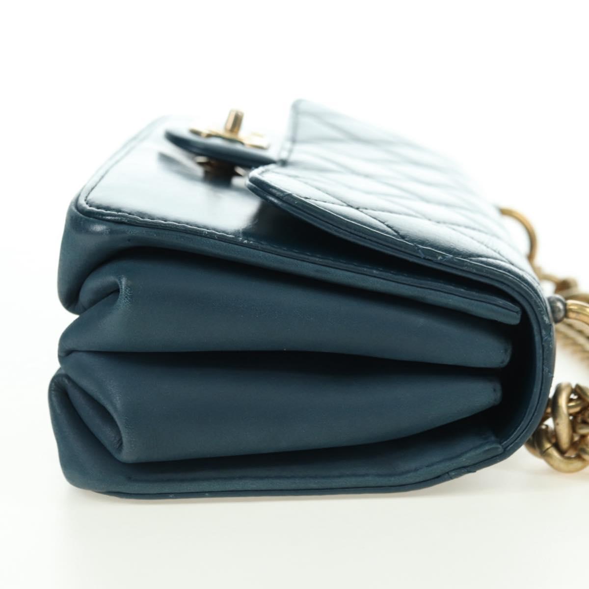 CHANEL Matelasse 23 Chain Bag Lamb Skin 2way Navy Gold CC Auth ep14001SAM