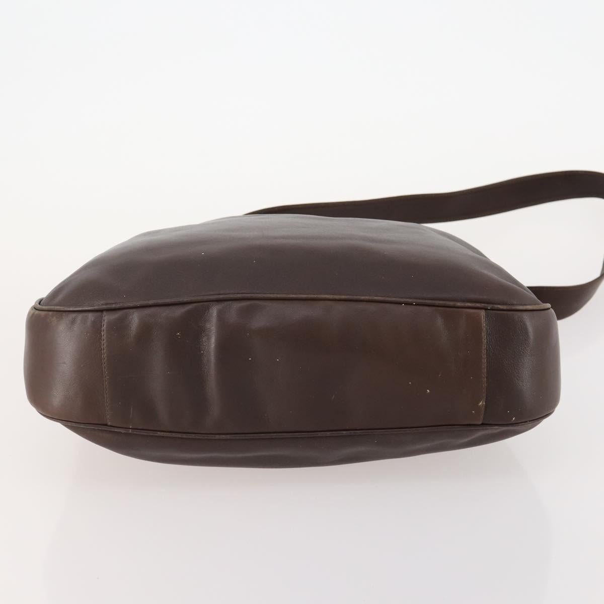 GUCCI Bamboo Shoulder Bag Leather 2way Brown Gold 001 2404 1577 Auth ep14006
