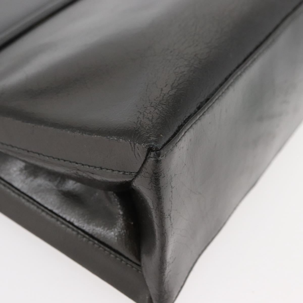 LOEWE Hand Bag Leather 2way Black Silver Auth ep14013
