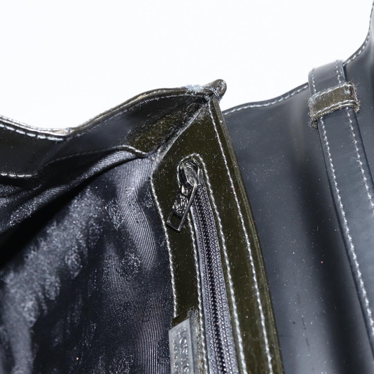 LOEWE Hand Bag Leather 2way Black Silver Auth ep14013