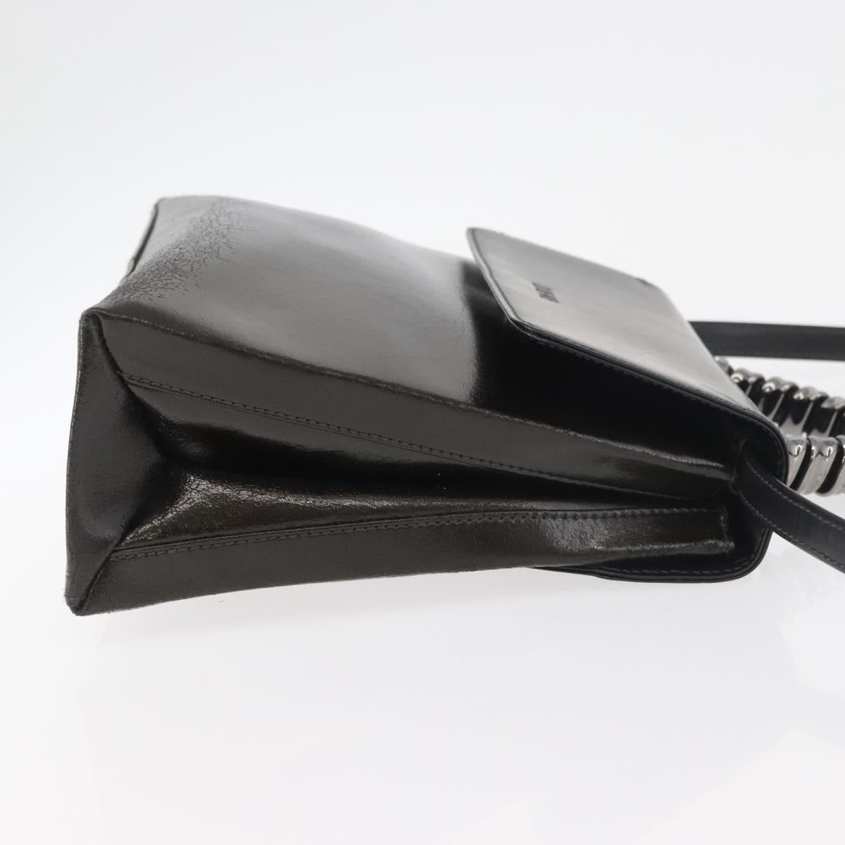 LOEWE Hand Bag Leather 2way Black Silver Auth ep14013