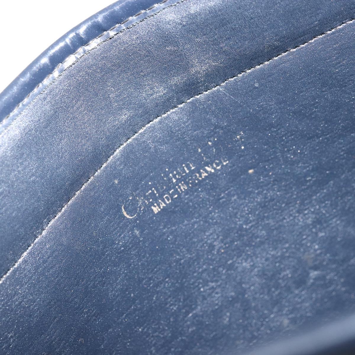 Christian Dior Trotter Canvas Clutch Bag Navy Gold Auth ep14016