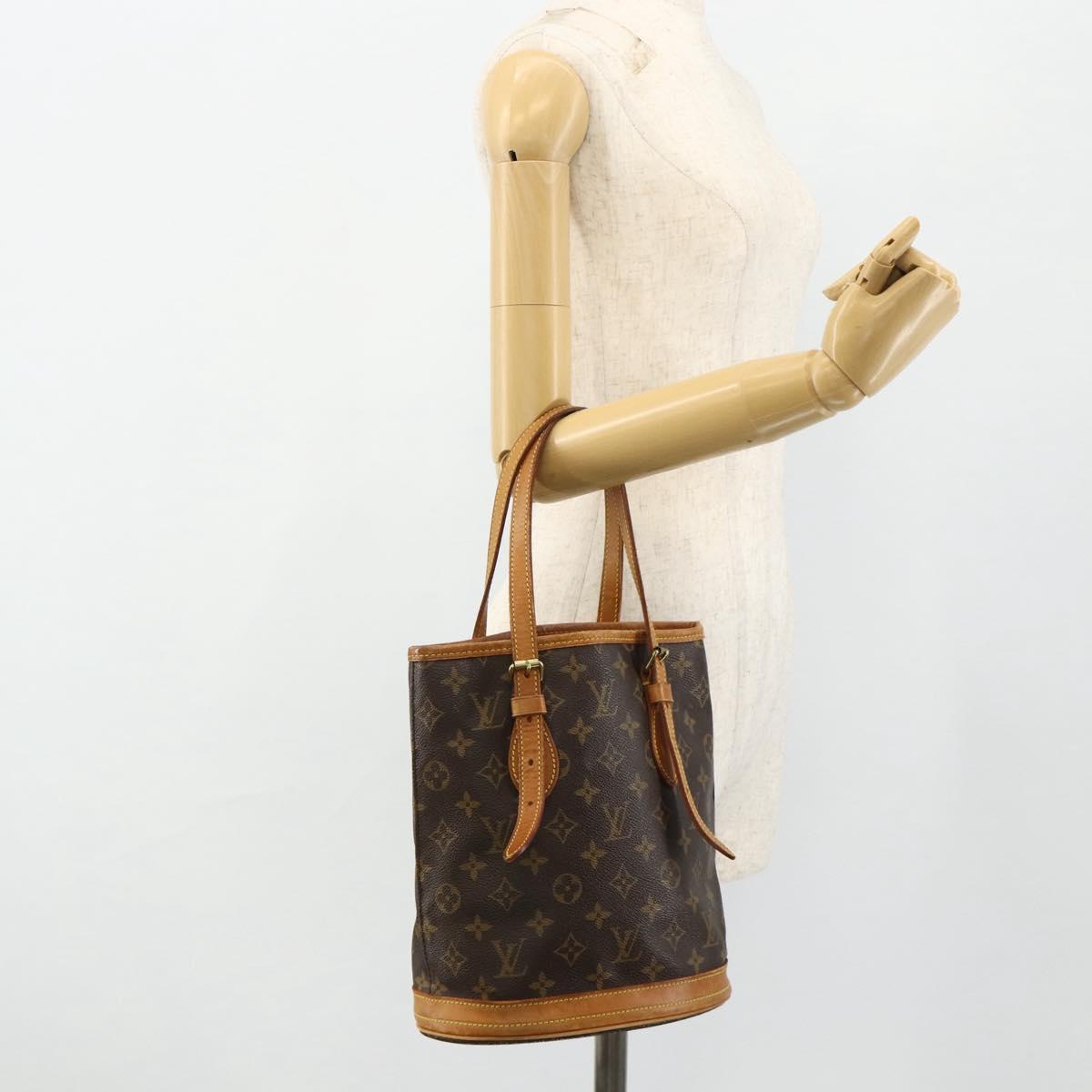 LOUIS VUITTON Monogram Bucket PM Shoulder Bag M42238 LV Auth ep14017