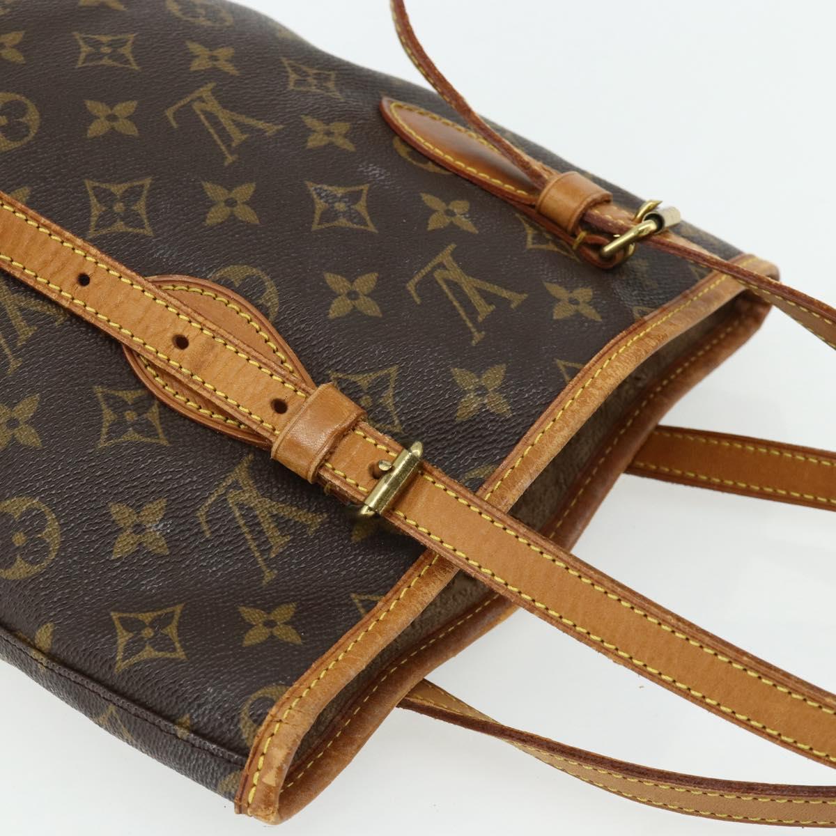 LOUIS VUITTON Monogram Bucket PM Shoulder Bag M42238 LV Auth ep14017