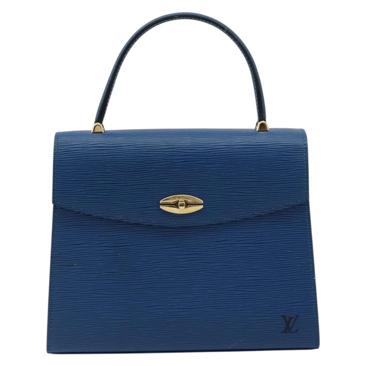 LOUIS VUITTON Epi Malesherbes Hand Bag Blue M52375 LV Auth ep14021A