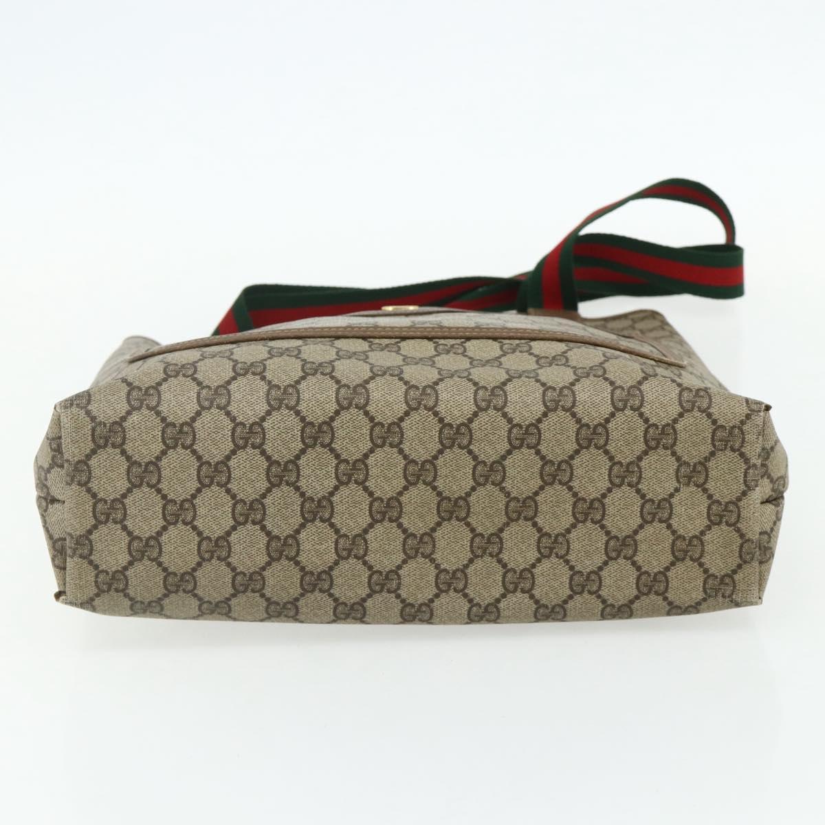 GUCCI GG Supreme Web Sherry Line Tote Bag PVC Beige 40 02 003 Auth ep14026