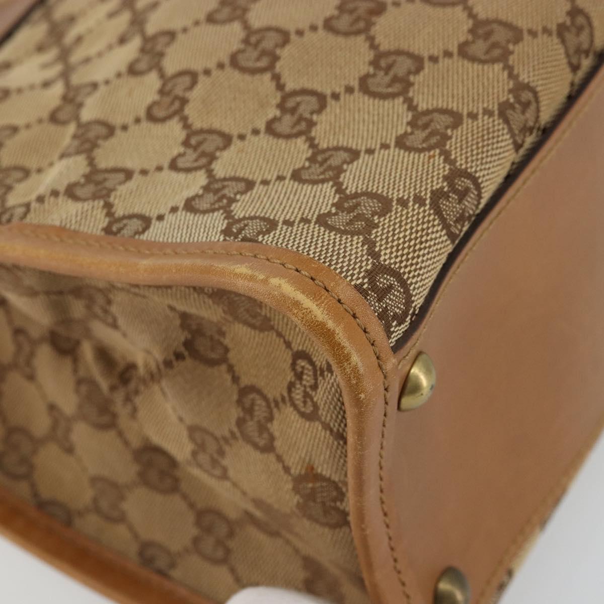 GUCCI GG Canvas Shoulder Bag Beige Gold 110292 Auth ep14036