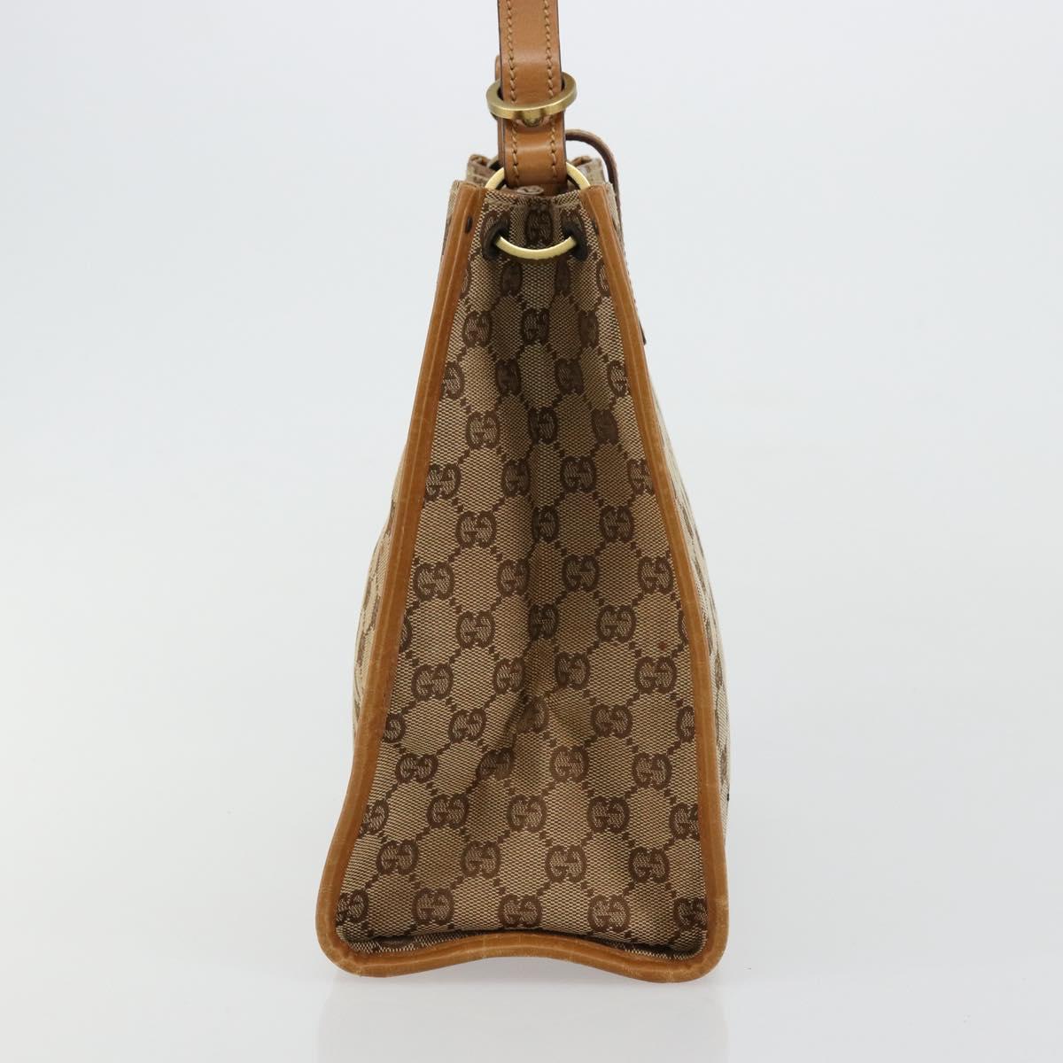 GUCCI GG Canvas Shoulder Bag Beige Gold 110292 Auth ep14036