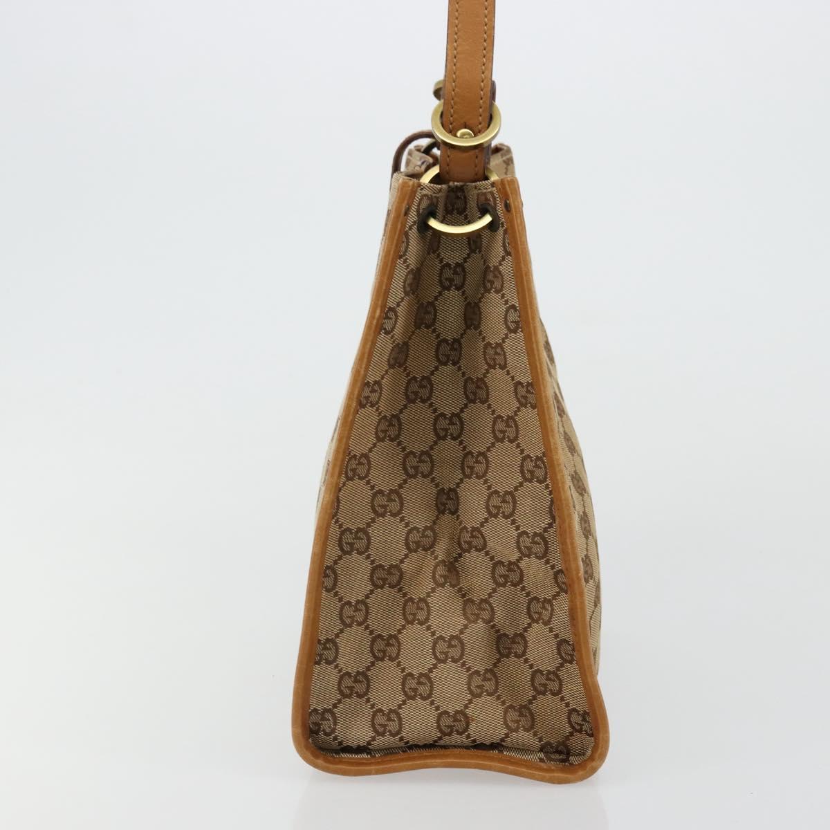 GUCCI GG Canvas Shoulder Bag Beige Gold 110292 Auth ep14036