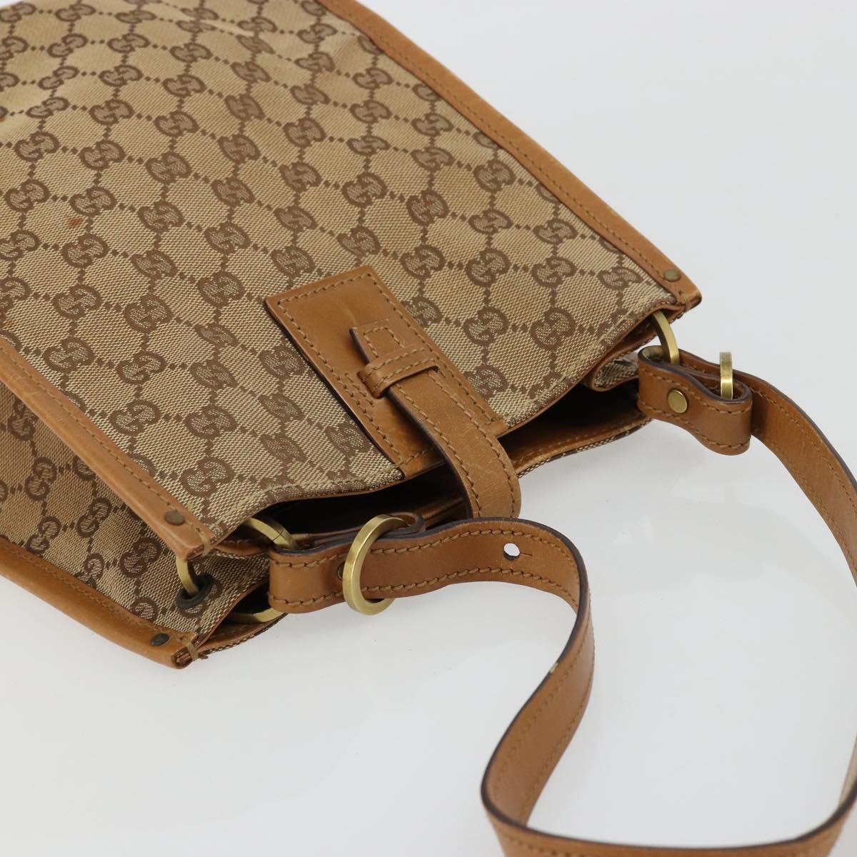 GUCCI GG Canvas Shoulder Bag Beige Gold 110292 Auth ep14036