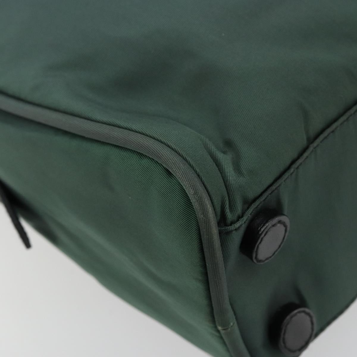 PRADA Tote Bag Nylon Green Silver Auth ep14041