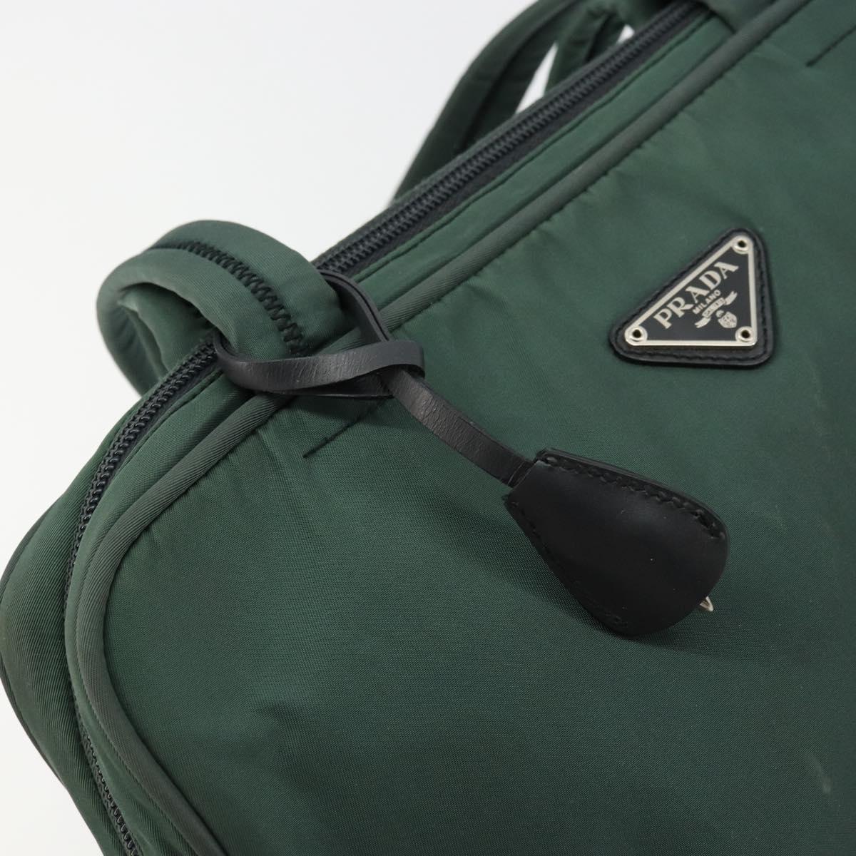 PRADA Tote Bag Nylon Green Silver Auth ep14041