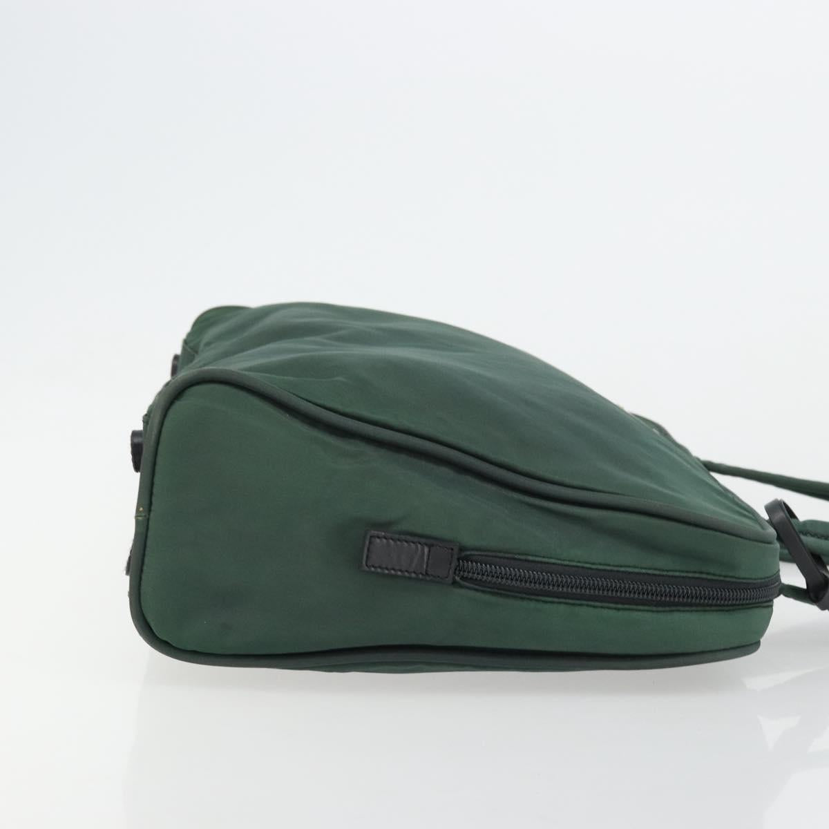 PRADA Tote Bag Nylon Green Silver Auth ep14041