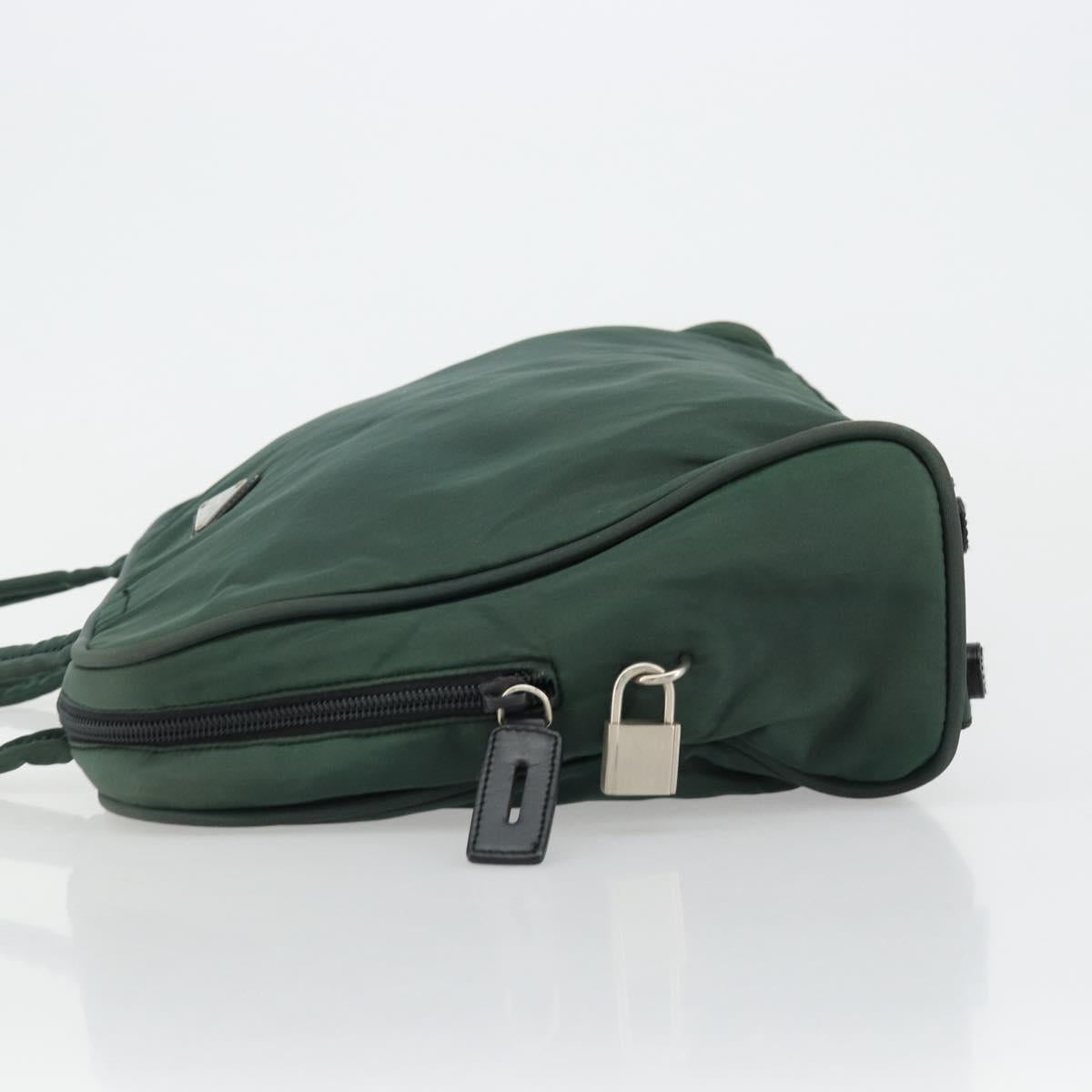 PRADA Tote Bag Nylon Green Silver Auth ep14041