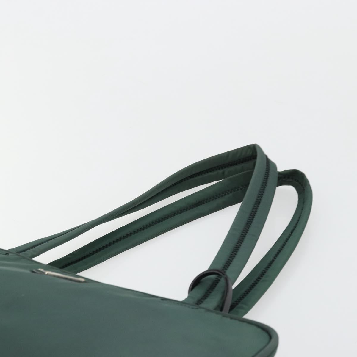 PRADA Tote Bag Nylon Green Silver Auth ep14041