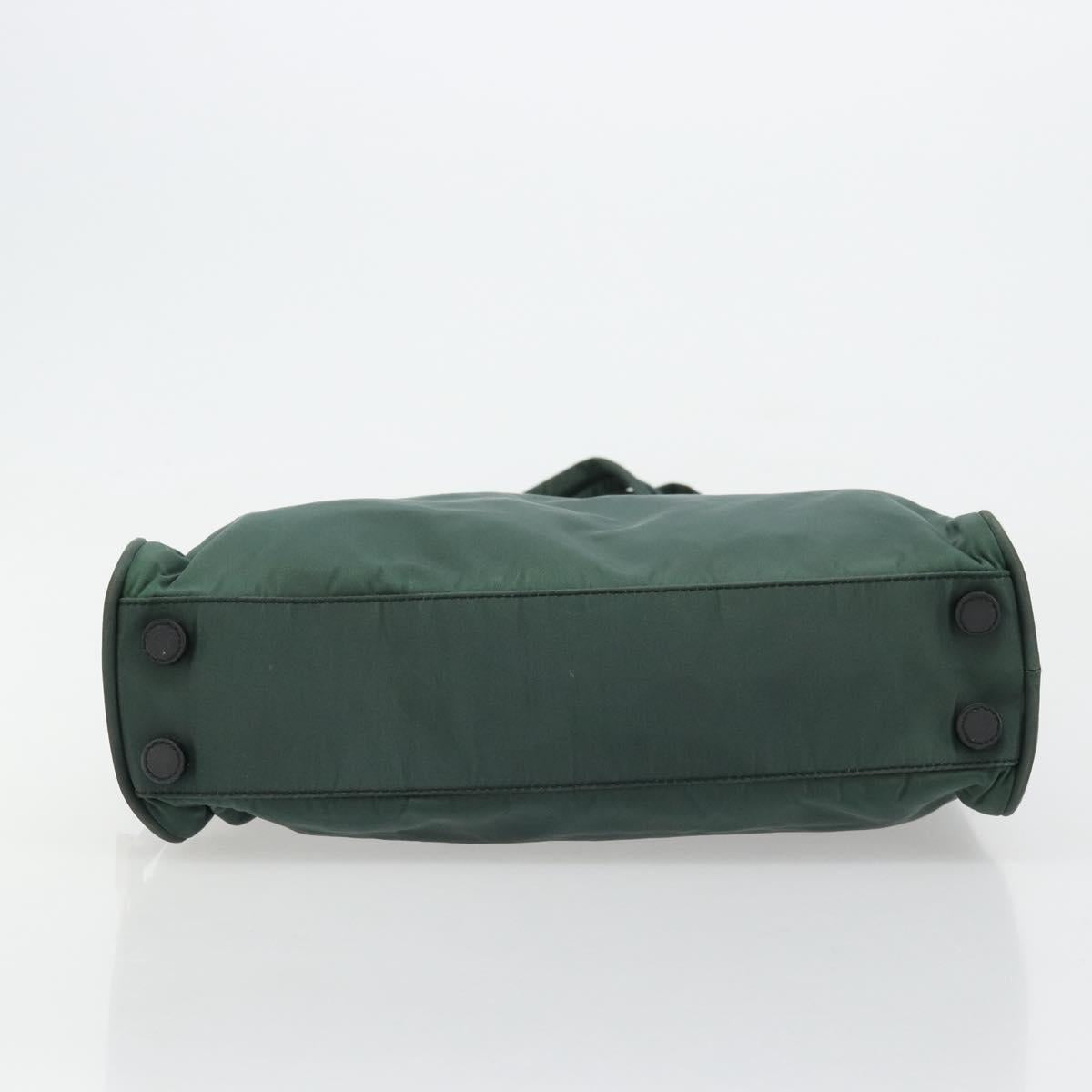 PRADA Tote Bag Nylon Green Silver Auth ep14041