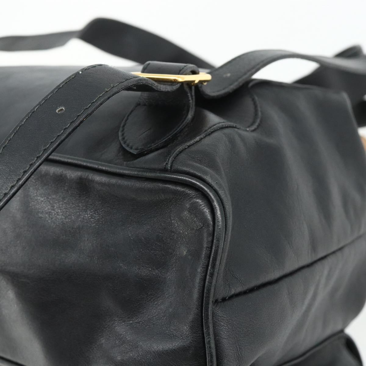 GUCCI Bamboo Backpack Leather Black Gold 003 2040 0016 Auth ep14048