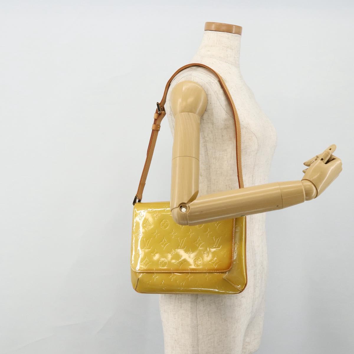 LOUIS VUITTON Monogram Vernis Thompson Street Bag Beige M91301 LV Auth ep14057A