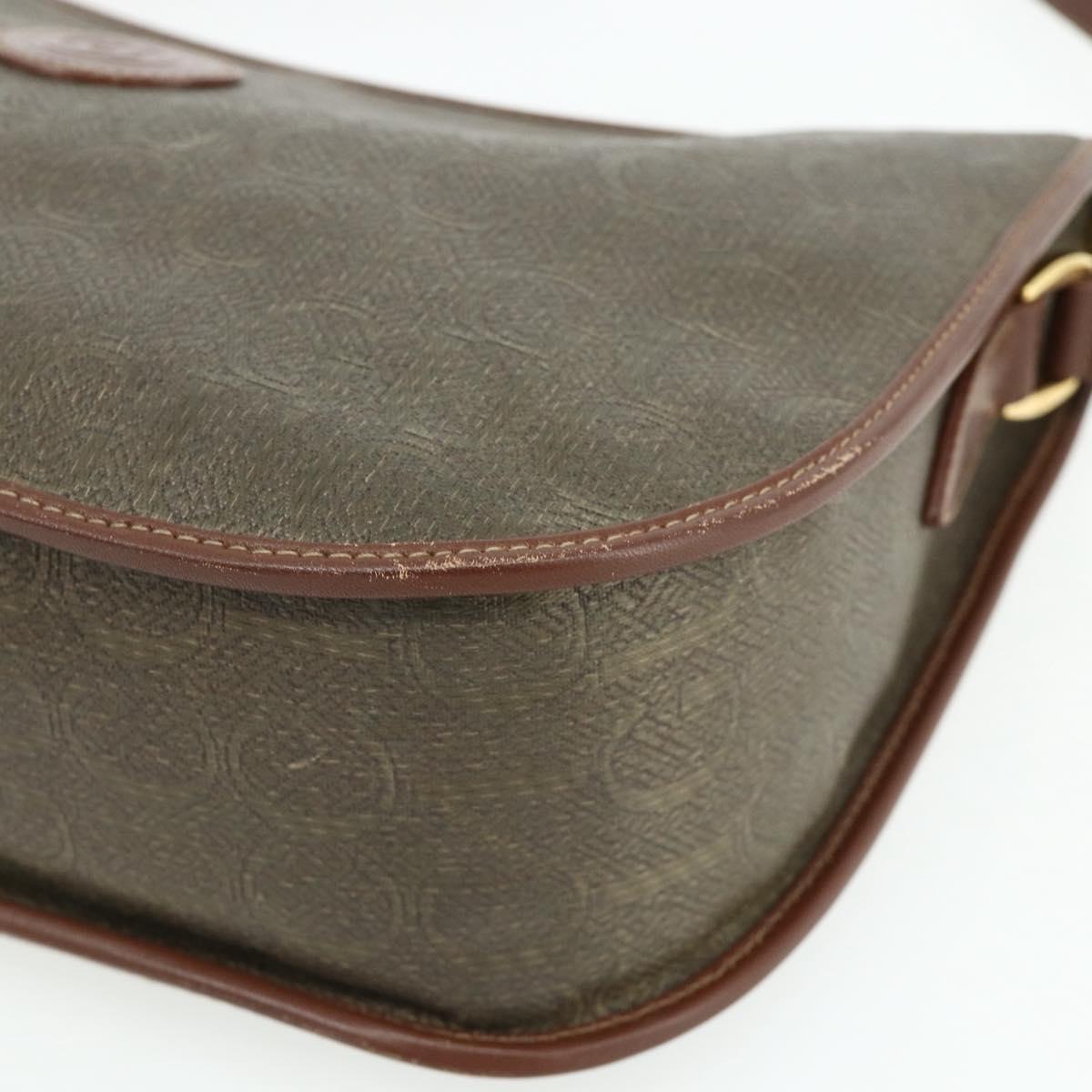 GUCCI Shoulder Bag Canvas Beige Gold Auth ep14080