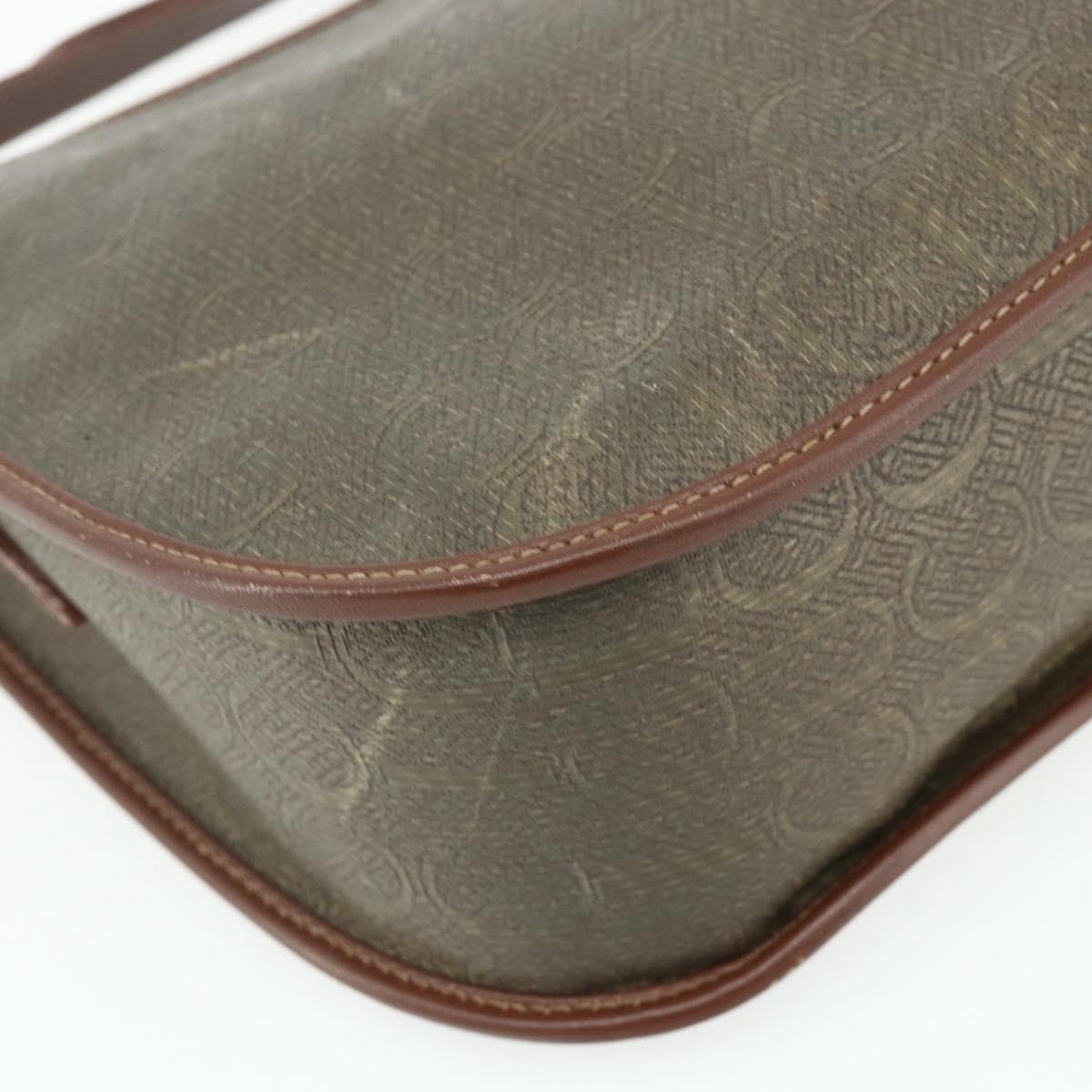 GUCCI Shoulder Bag Canvas Beige Gold Auth ep14080