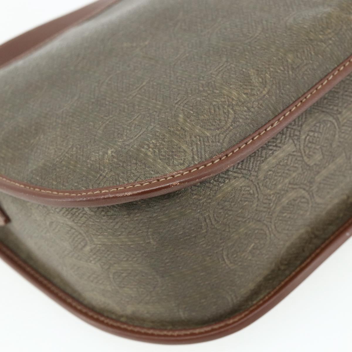 GUCCI Shoulder Bag Canvas Beige Gold Auth ep14080