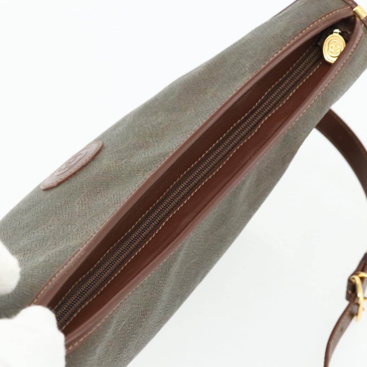 GUCCI Shoulder Bag Canvas Beige Gold Auth ep14080