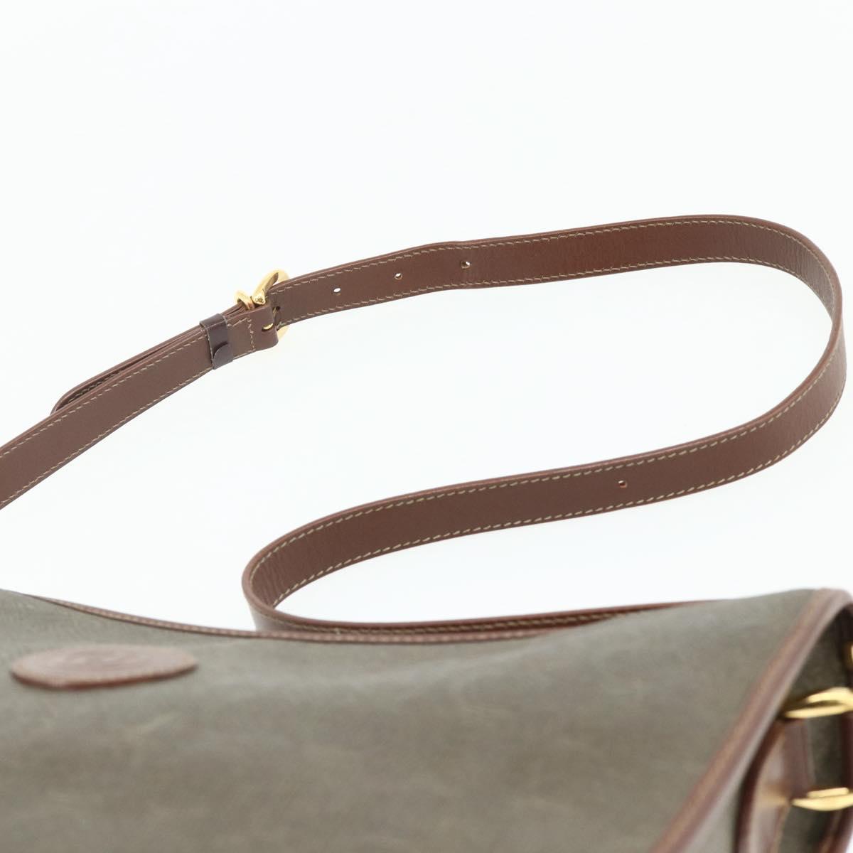 GUCCI Shoulder Bag Canvas Beige Gold Auth ep14080