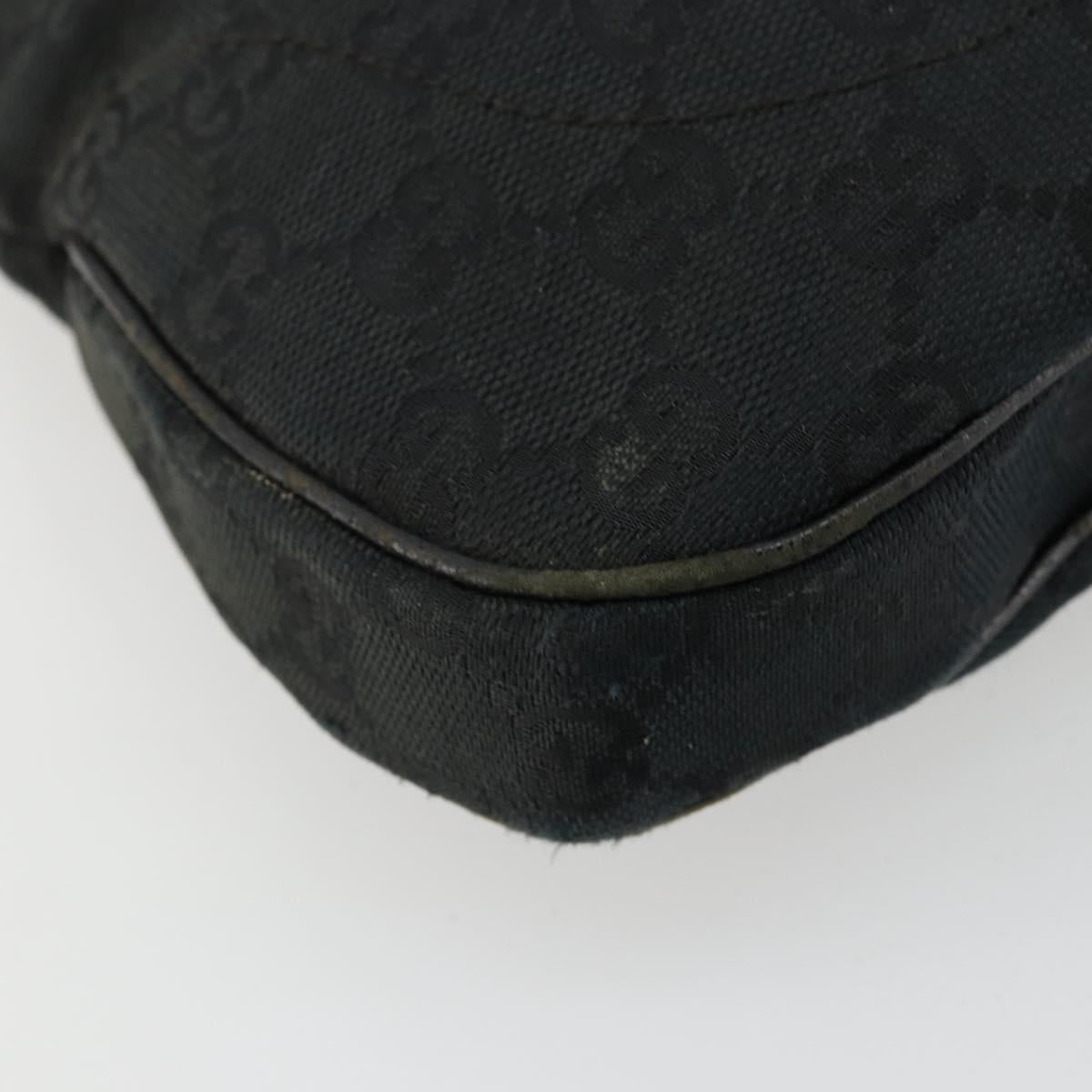 GUCCI GG Canvas New Jackie Shoulder Bag Black Gold 137335 Auth ep14093