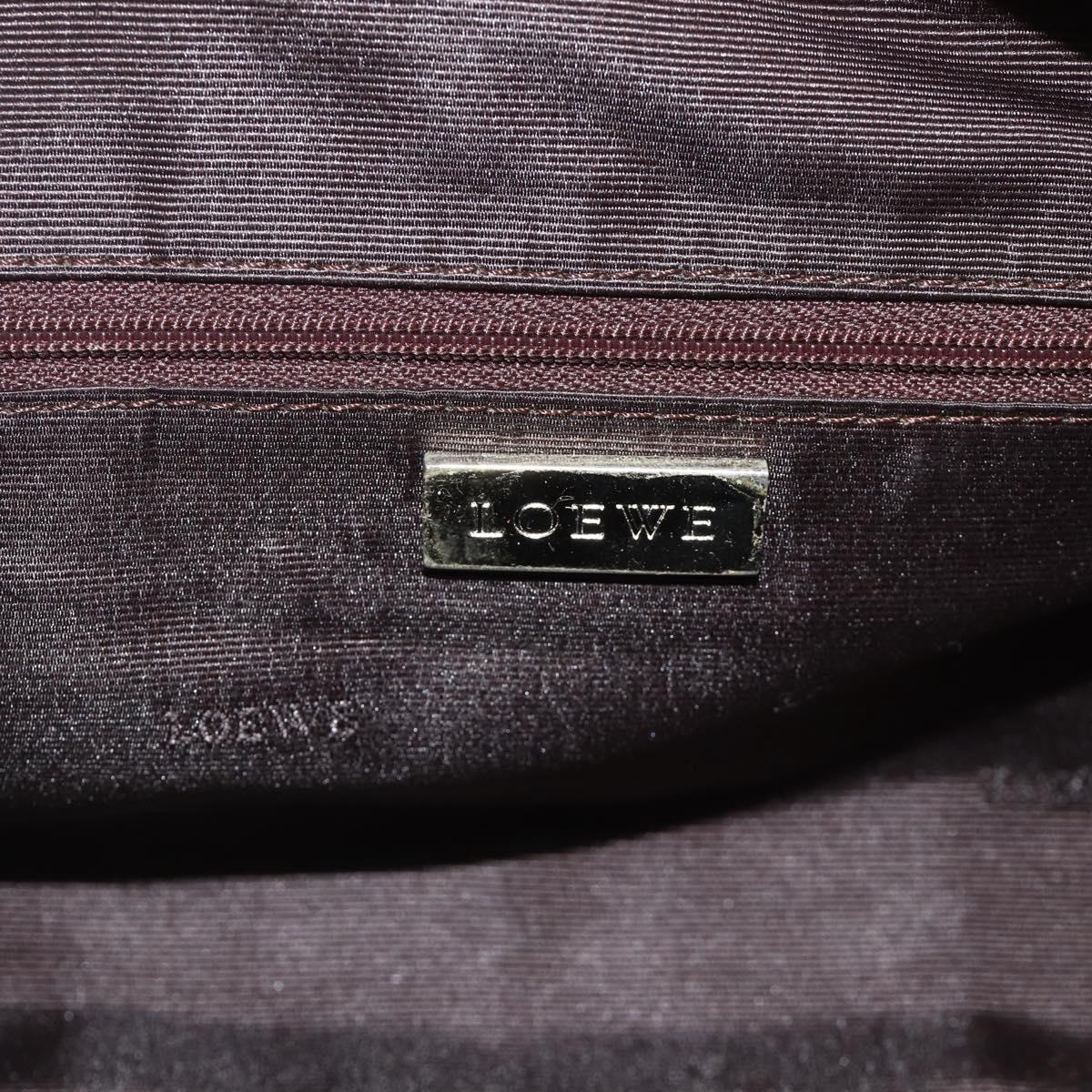LOEWE Anagram Americana 28 Hand Bag Suede Beige Silver Auth ep14101A