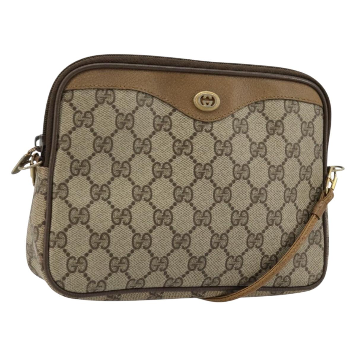 GUCCI GG Supreme Shoulder Bag Beige Gold 97 02 068 Auth ep14104