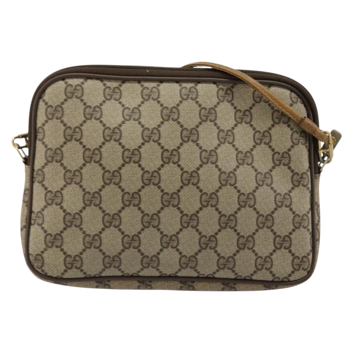 GUCCI GG Supreme Shoulder Bag Beige Gold 97 02 068 Auth ep14104