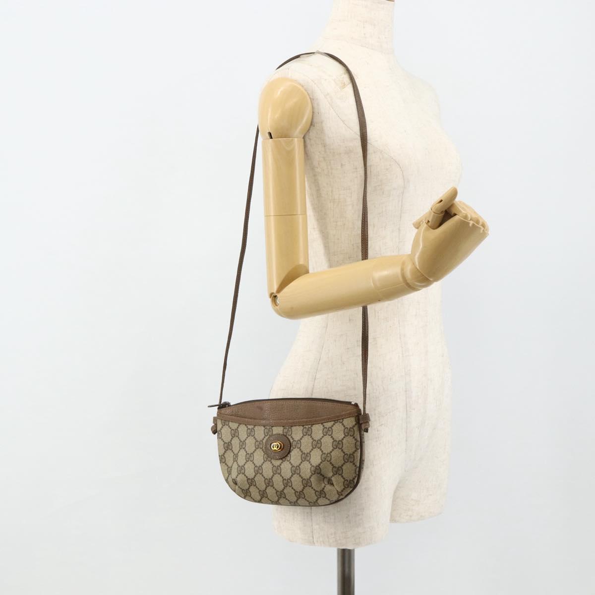 GUCCI GG Supreme Shoulder Bag PVC Beige Gold 904 02 020 Auth ep14105