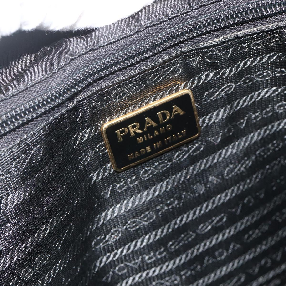 PRADA Chain Backpack Nylon Gold Black Auth ep14107A