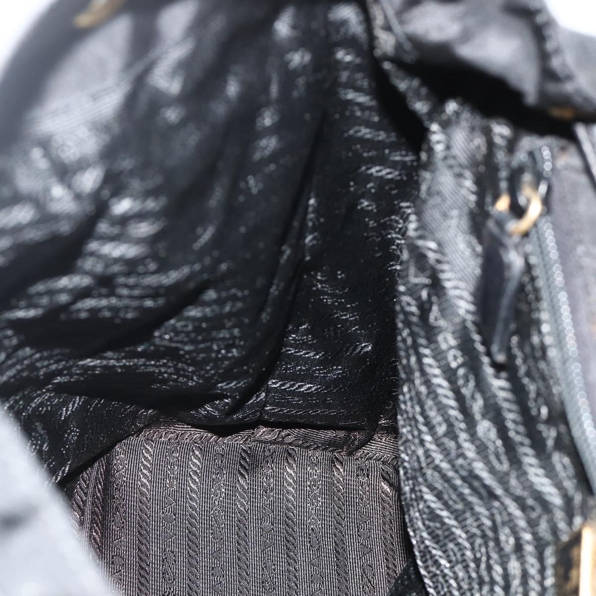 PRADA Chain Backpack Nylon Gold Black Auth ep14107A