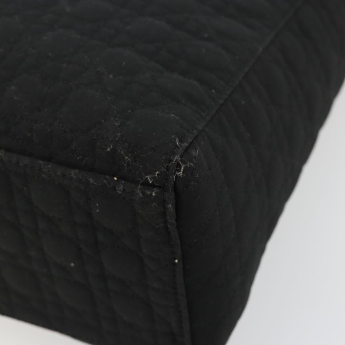 Christian Dior Canage Lady Dior Hand Bag Nylon Black Gold Auth ep14110