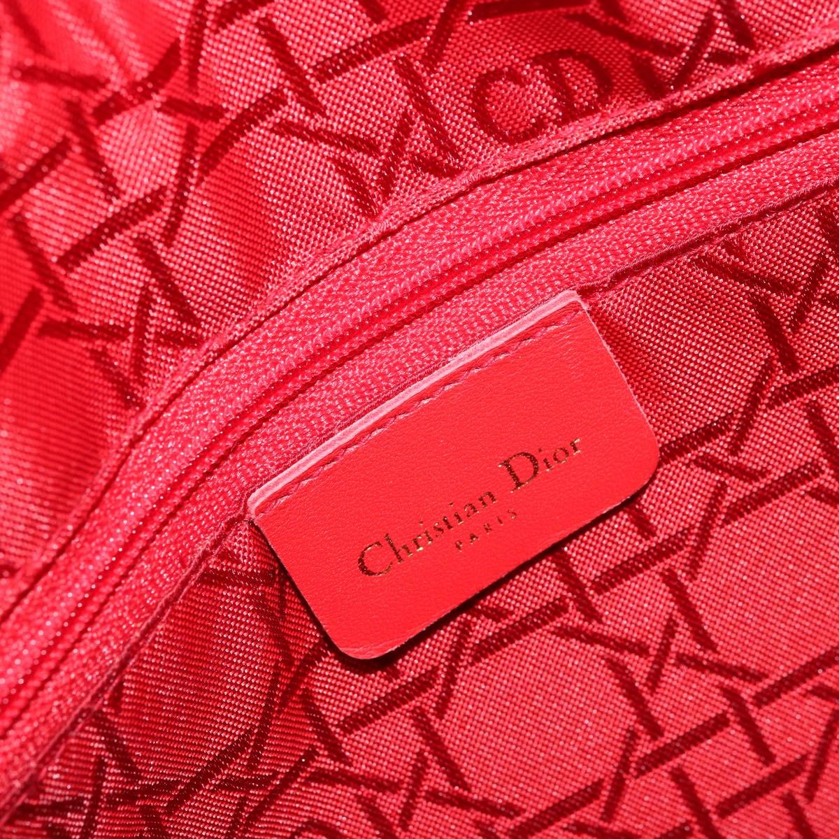 Christian Dior Canage Lady Dior Hand Bag Nylon Black Gold Auth ep14110