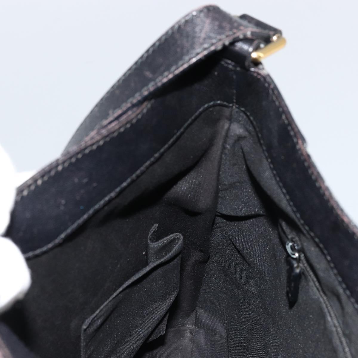 GUCCI GG Canvas Guccissima Bag Leather Outlet Black Gold 248272 Auth ep14133A