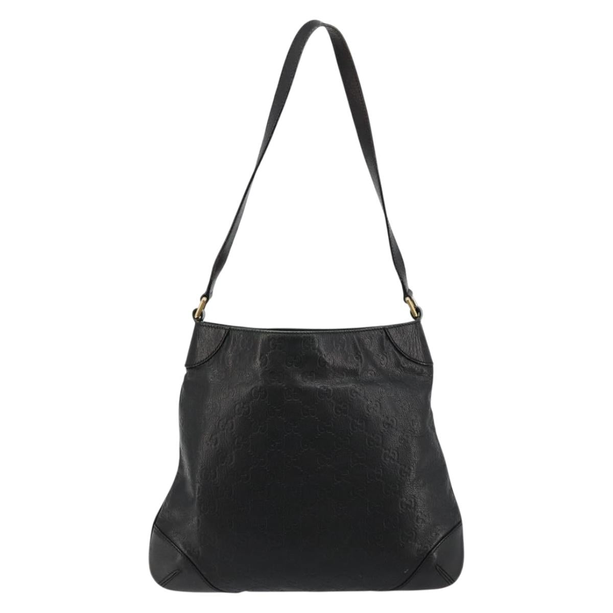 GUCCI GG Canvas Guccissima Bag Leather Outlet Black Gold 248272 Auth ep14133A