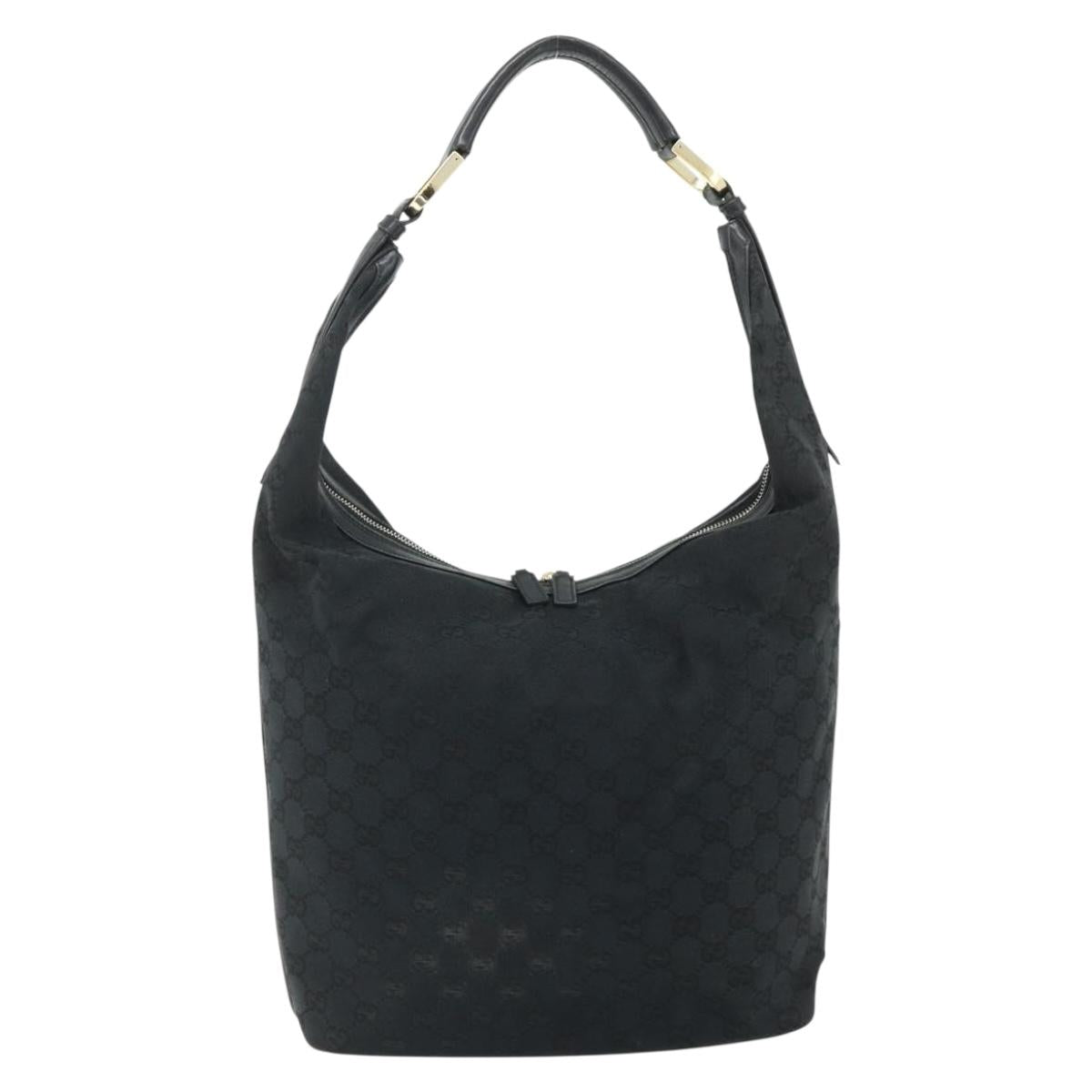 GUCCI GG Canvas Shoulder Bag Black Gold 001 4287 Auth ep14135