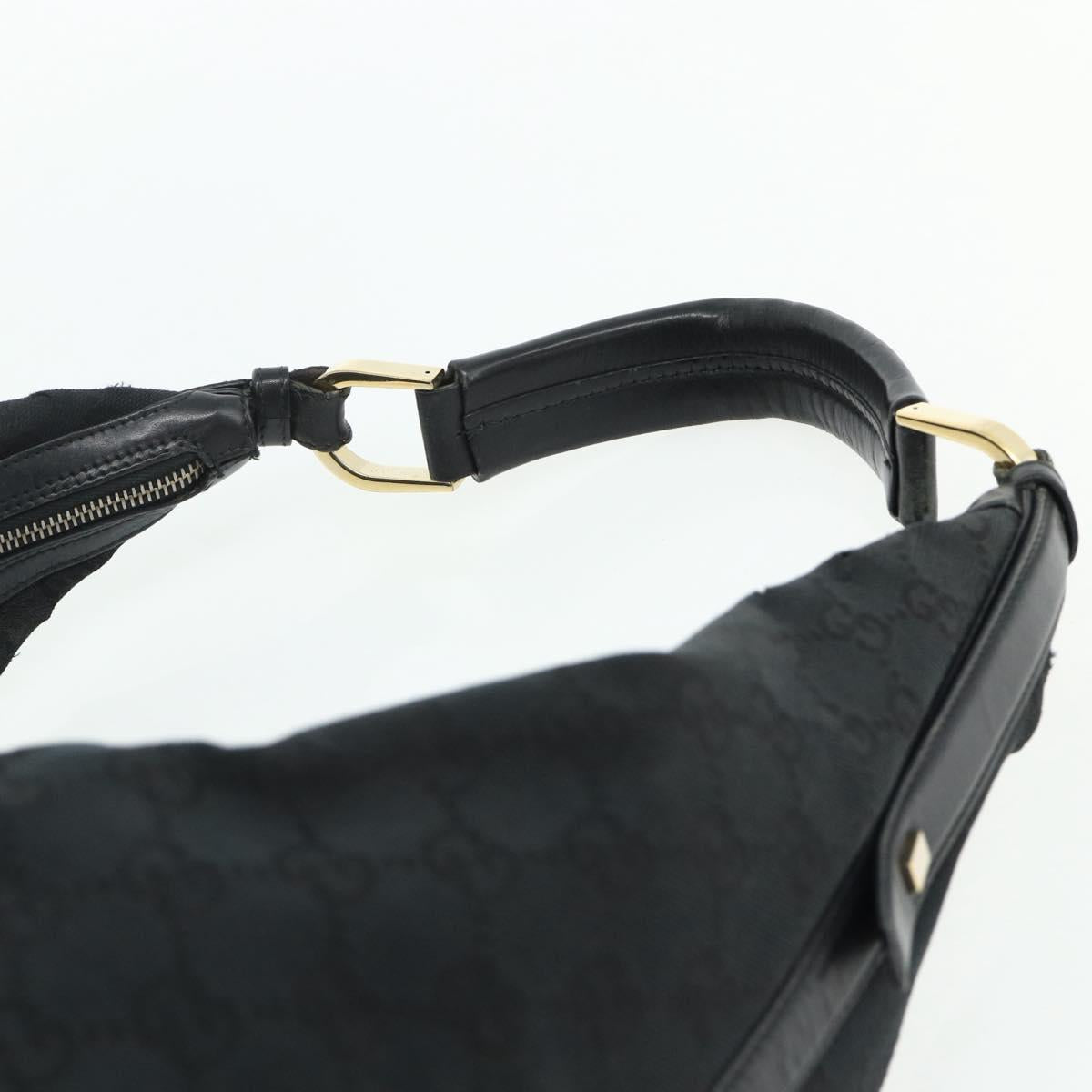 GUCCI GG Canvas Shoulder Bag Black Gold 001 4287 Auth ep14135