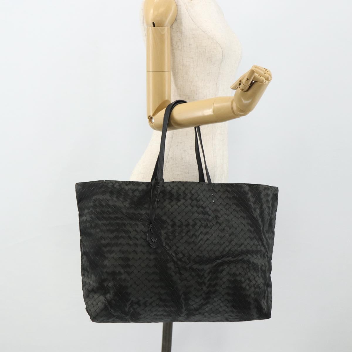 BOTTEGA VENETA INTRECCIATO Print Tote Bag Nylon Gray Auth ep14142A